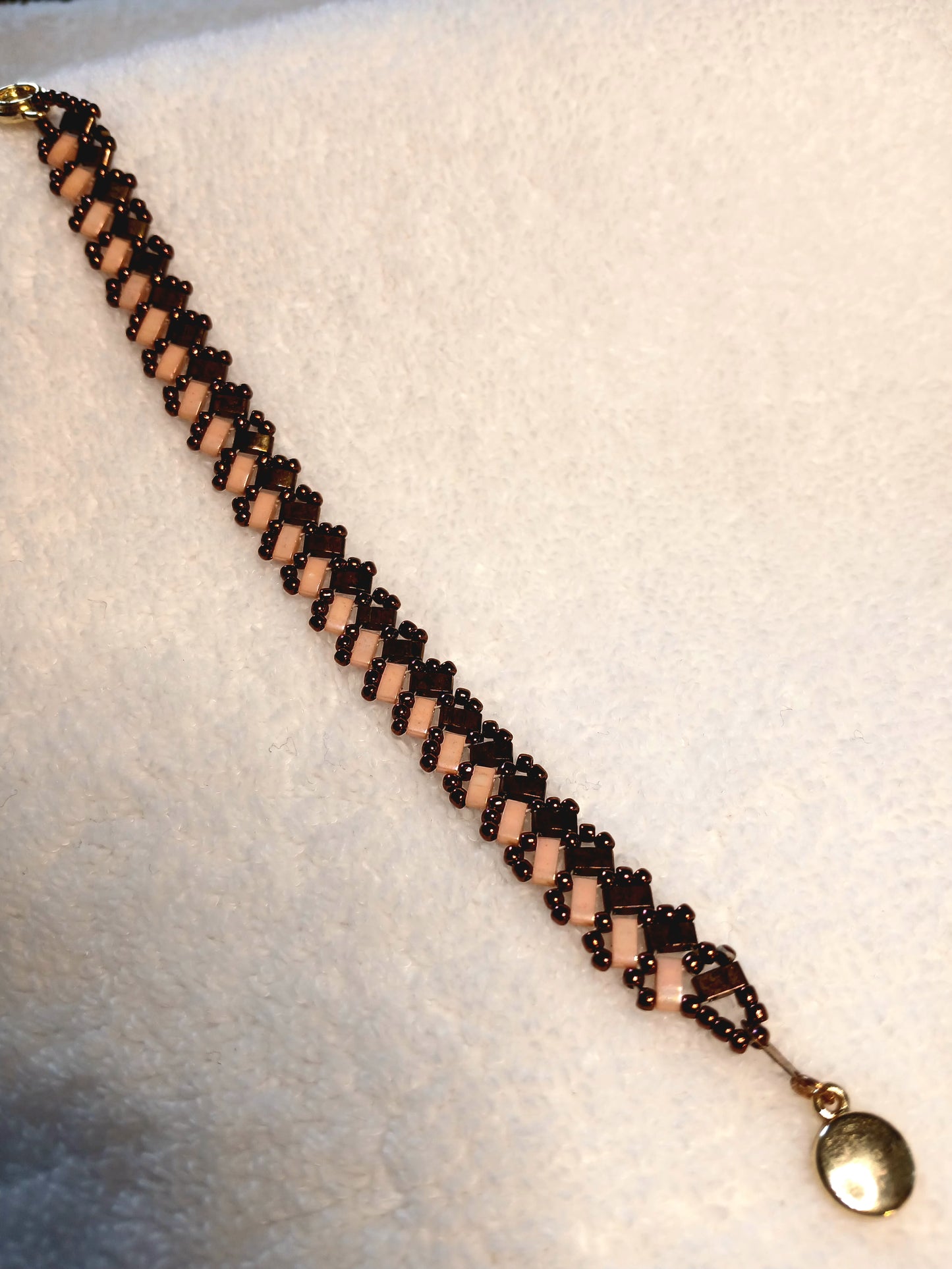 MIyuki Tila Herringbone with seed beads