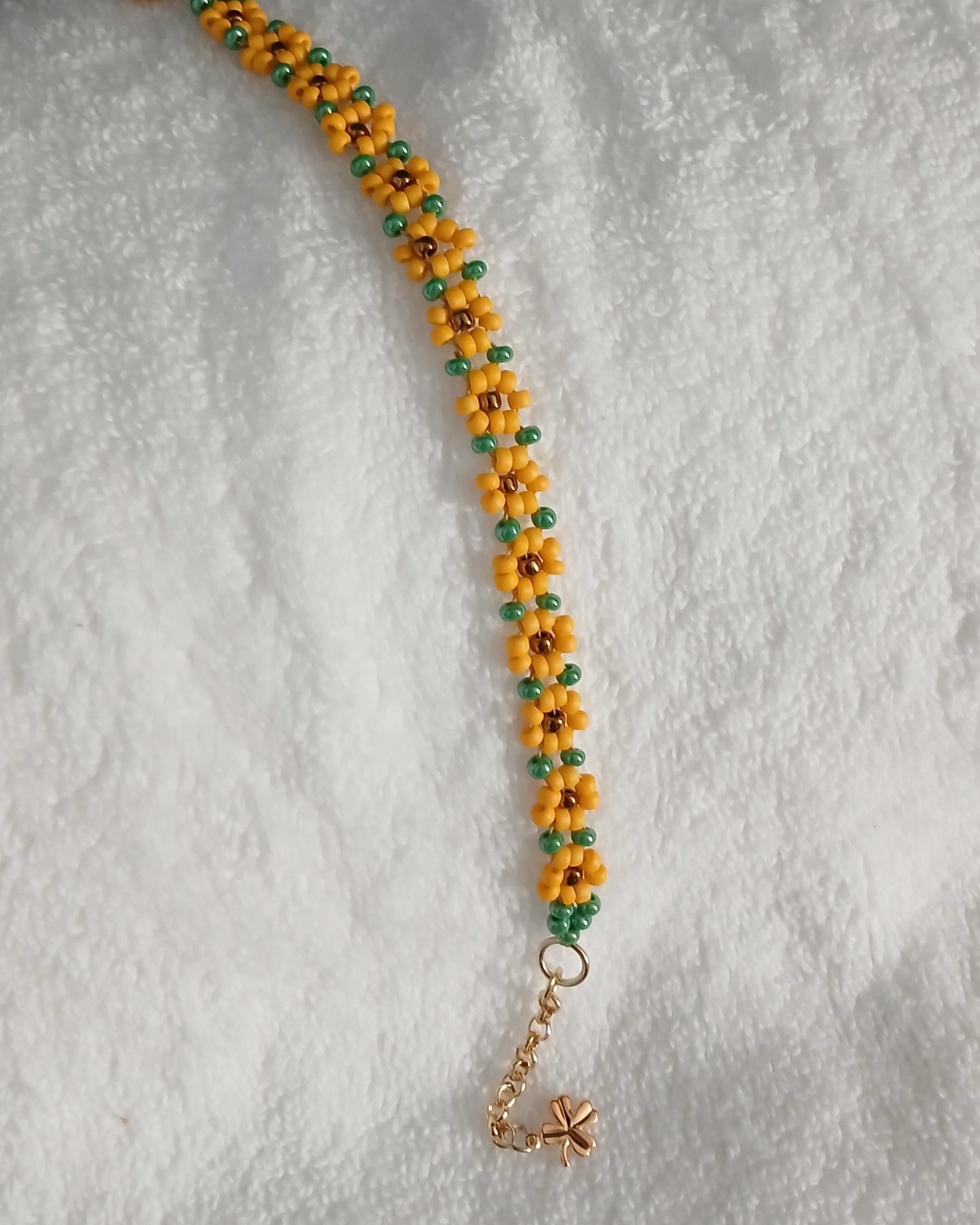 Seed bead floral bracelets