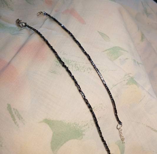 Hand made square seed bead skinny bracelet