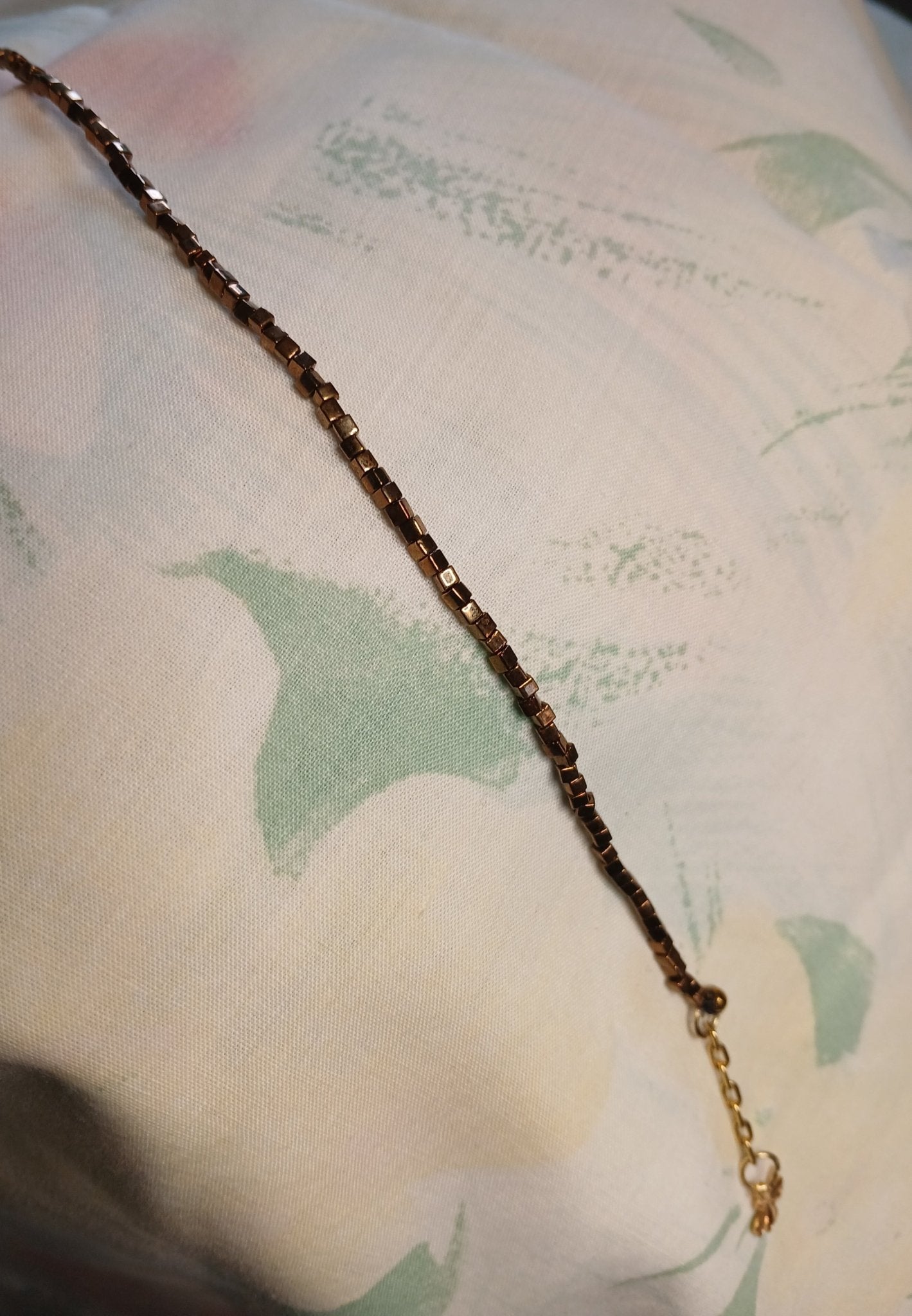 Hand made square seed bead skinny bracelet