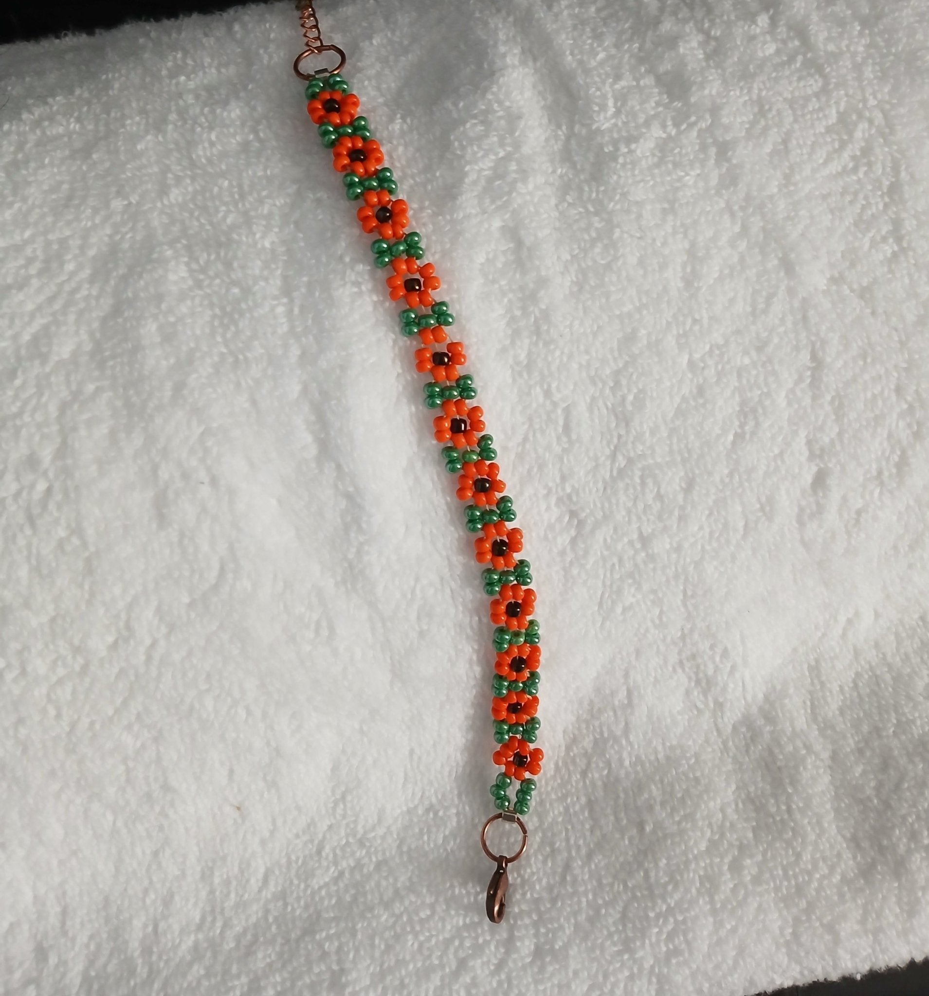 Seed bead floral bracelets