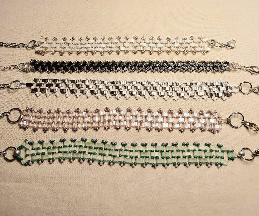 Miyuki Tela and seed bead weaved patterns
